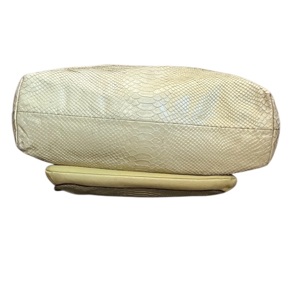 COACH PYTHON SNAKE PRINT LEATHER WOMEN'S SATCHEL HANDBAG LIME/YELLOW - Picture 4 of 13